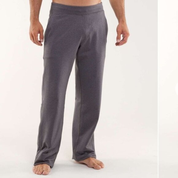 lululemon  Men's Gray Kung Fu Pant Straight Drawstring Flap Pockets size XL - Picture 1 of 6